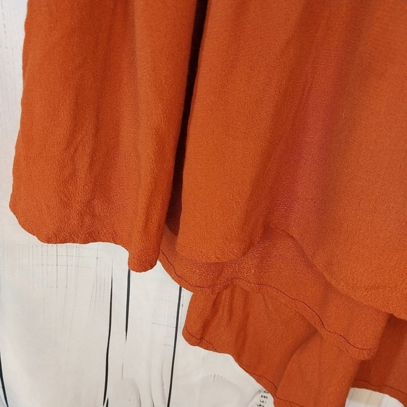 Maeve Anthropologie Rust V-Neck Faux Wrap Dress - Picture 15 of 15